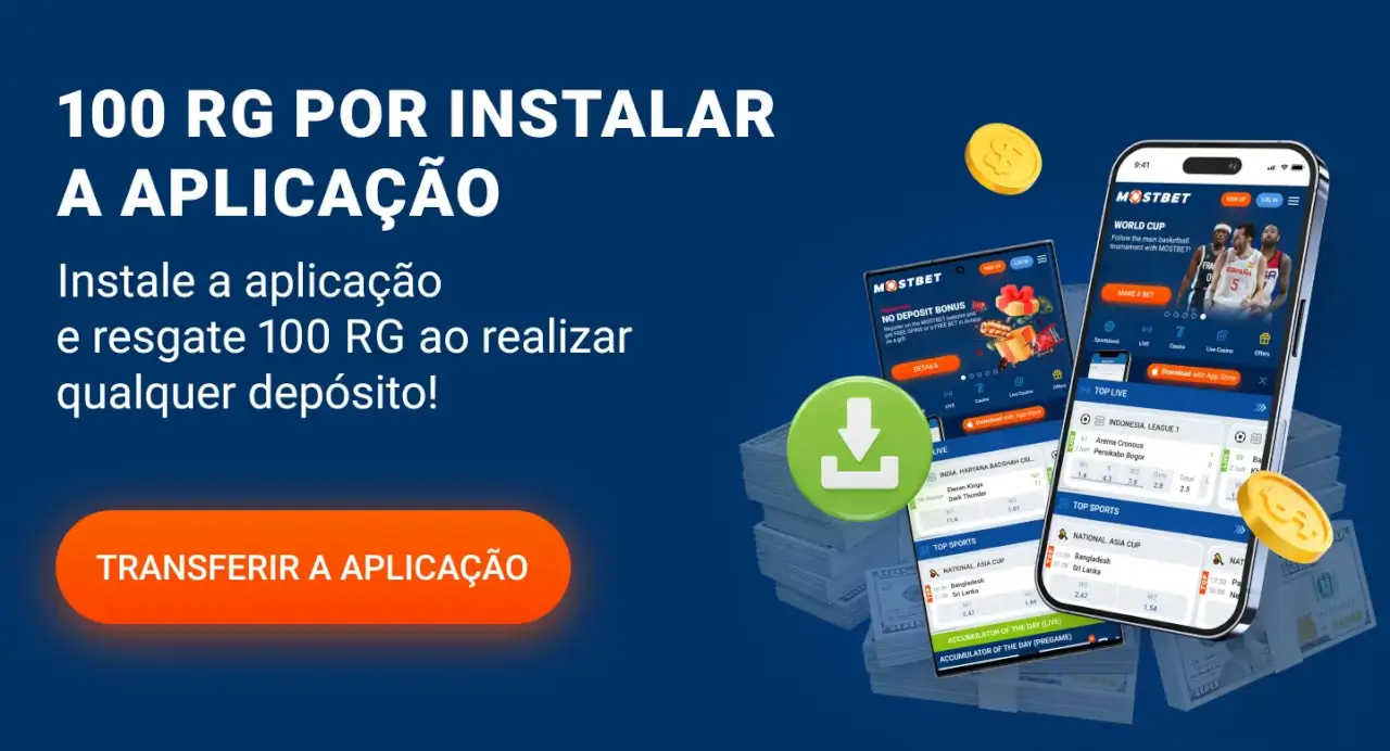 100 jogadas grátis para instalar a aplicação móvel Mostbet