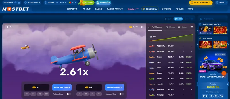 Mostbet Aviator: interface interativo em tempo real