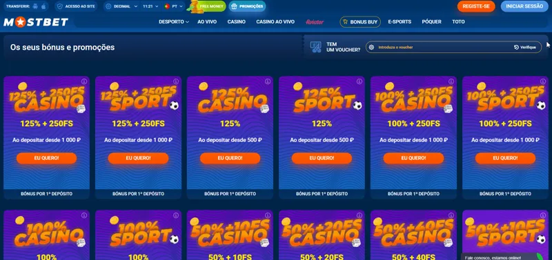 Programa de bónus Mostbet e interface de carregamento
