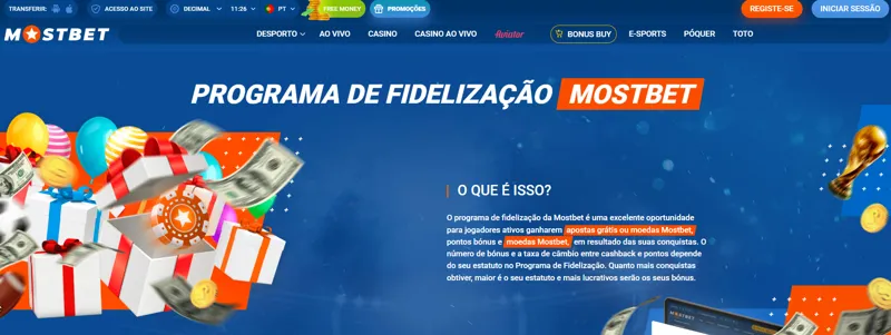 Programa de fidelização na Mostbet Portugal
