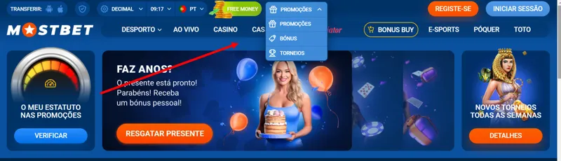 Códigos promocionais na Mostbet Portugal